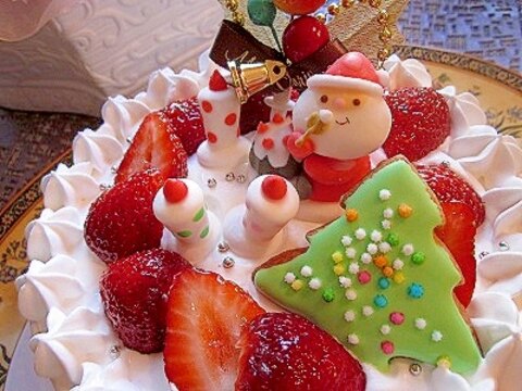 苺のショートケーキでクリスマス♪